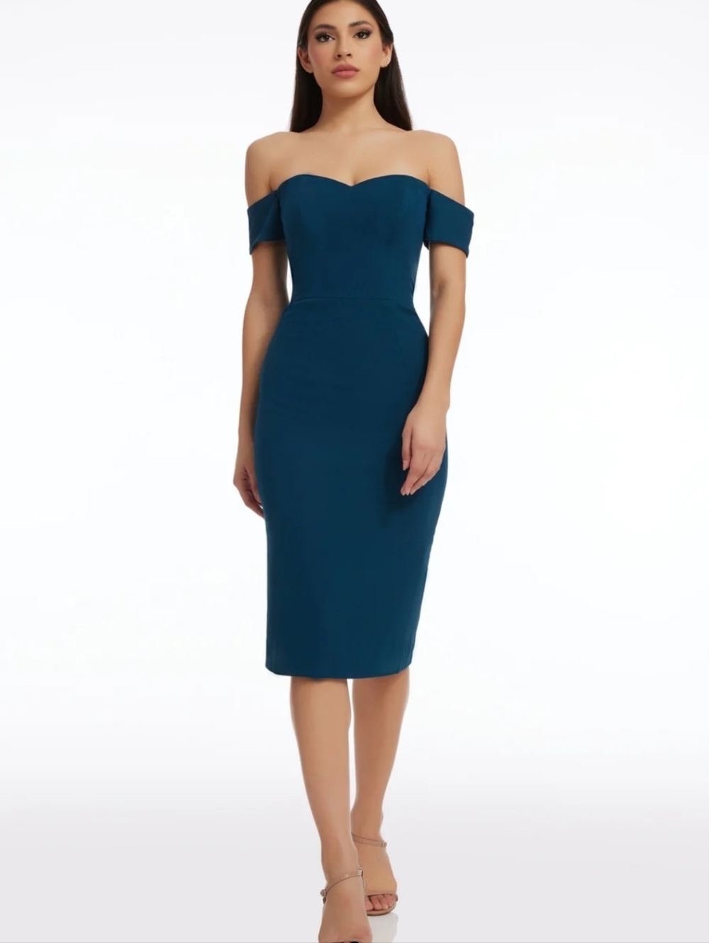 NWT Dress the Population Bailey Dress Medium PEACOCK BLUE NEW WITH TAGS